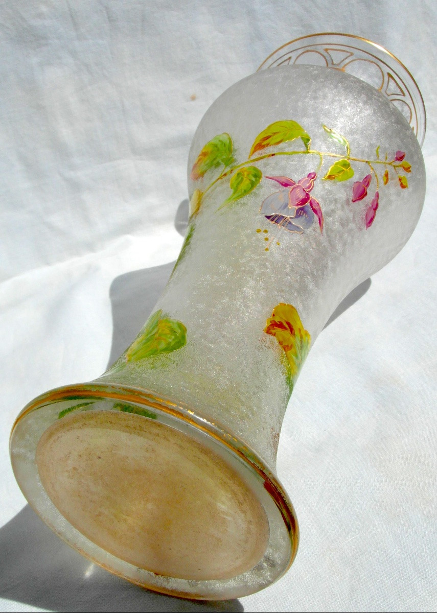 Vase Baccarat à décor de fuchsias, gravés, vers 1880, era daum Galle art-nouveau-photo-8