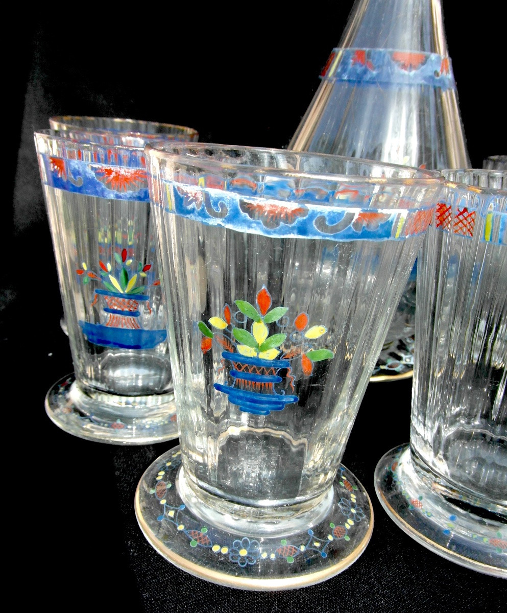 Daum Liqueur Service For Louis Damon And Delente, Circa 1890, Galle Art-nouveau Era-photo-1
