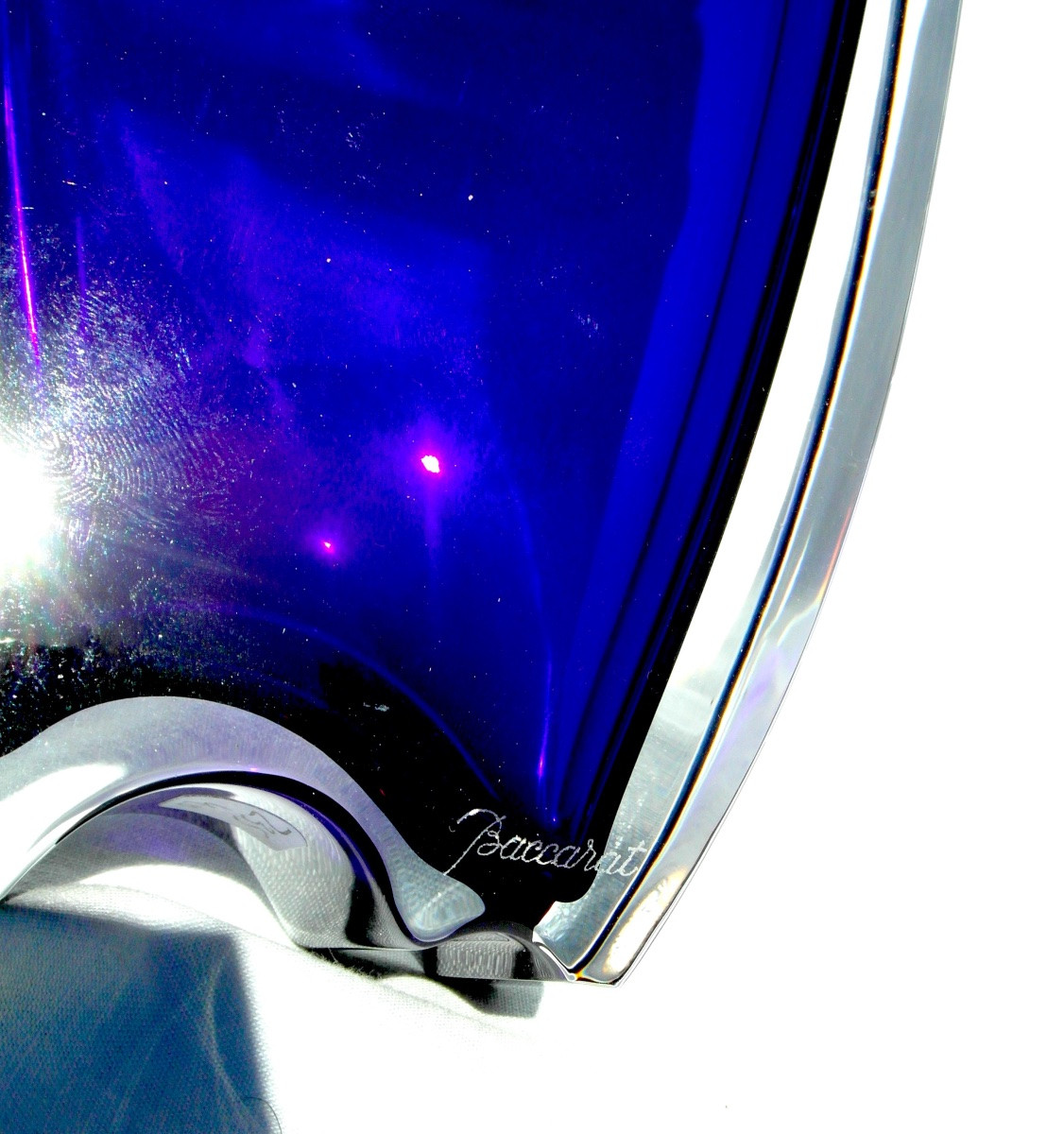 Vase Bleu cobalt par Baccarat et Thomas Bastide, parfait, era daum galle Lalique-photo-4