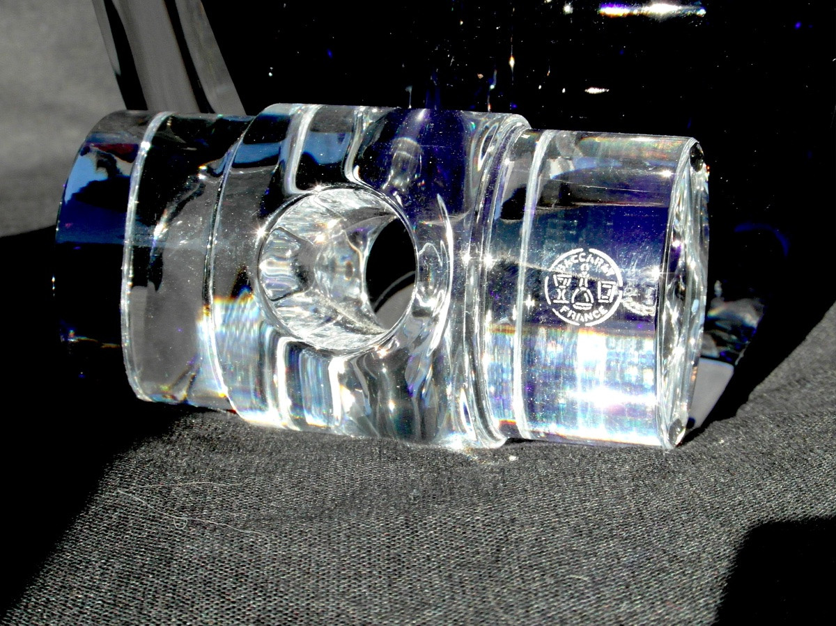 Vase Bleu cobalt par Baccarat et Thomas Bastide, parfait, era daum galle Lalique-photo-5