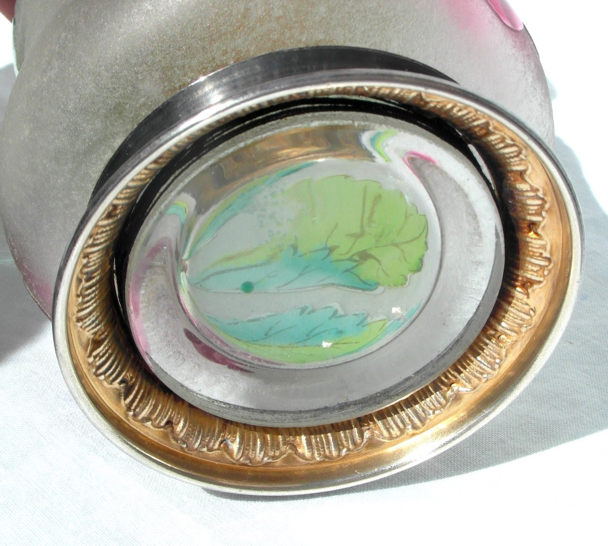 Cherry Box Engraved By Legras With Solid Minerva Silver Mounting, Circa 1900, Daum Era-photo-8