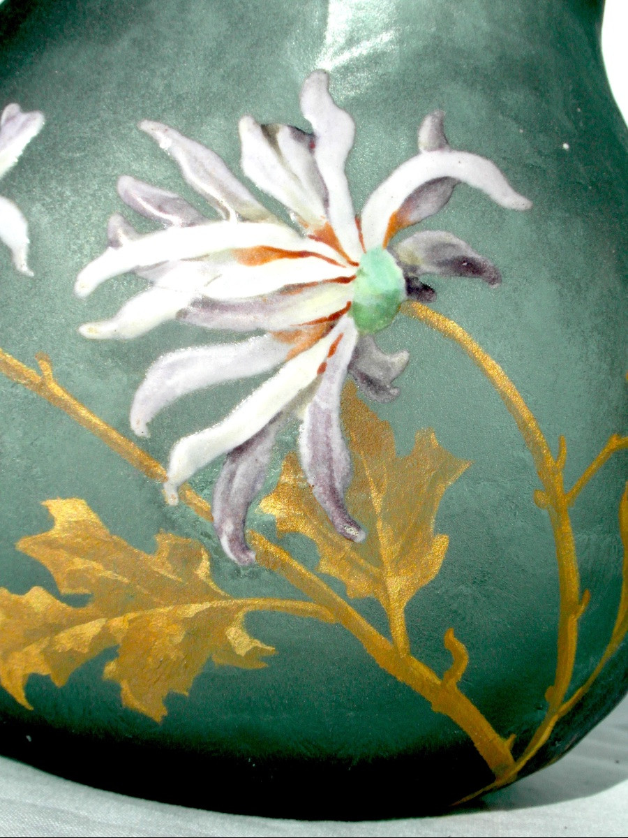 Vase 1900 aux chrysanthèmes par Montjoye, era DAUM galle legras -photo-2
