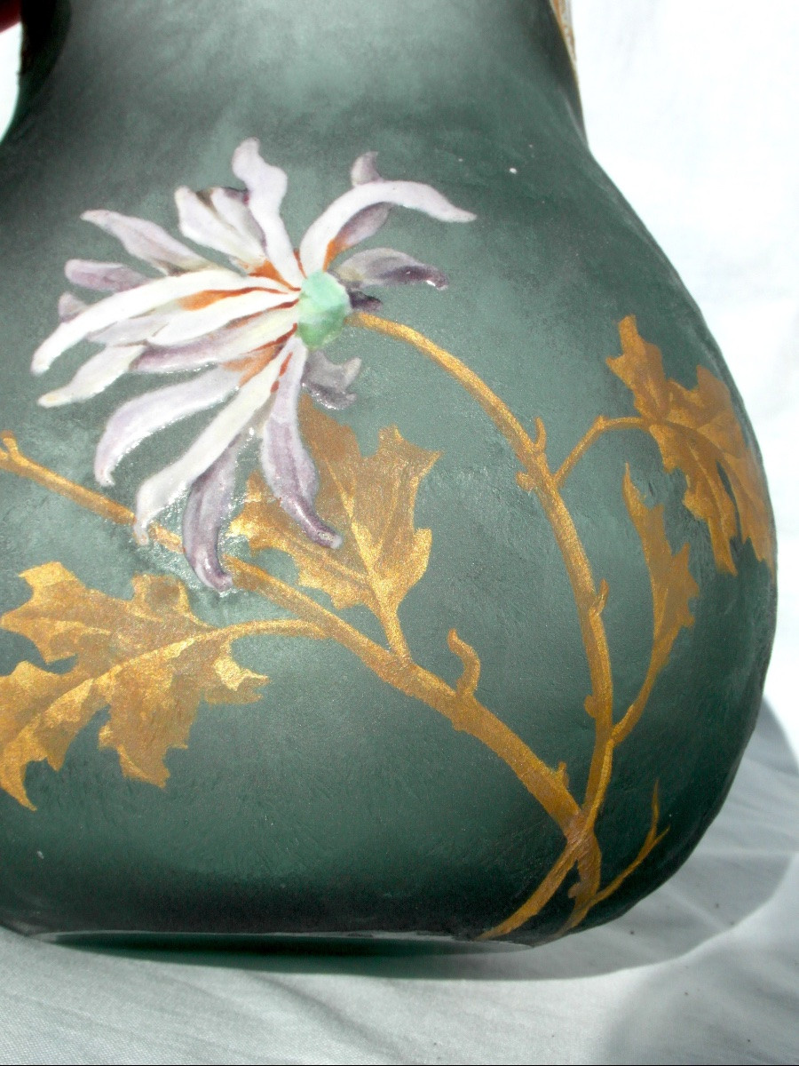 Vase 1900 aux chrysanthèmes par Montjoye, era DAUM galle legras -photo-4