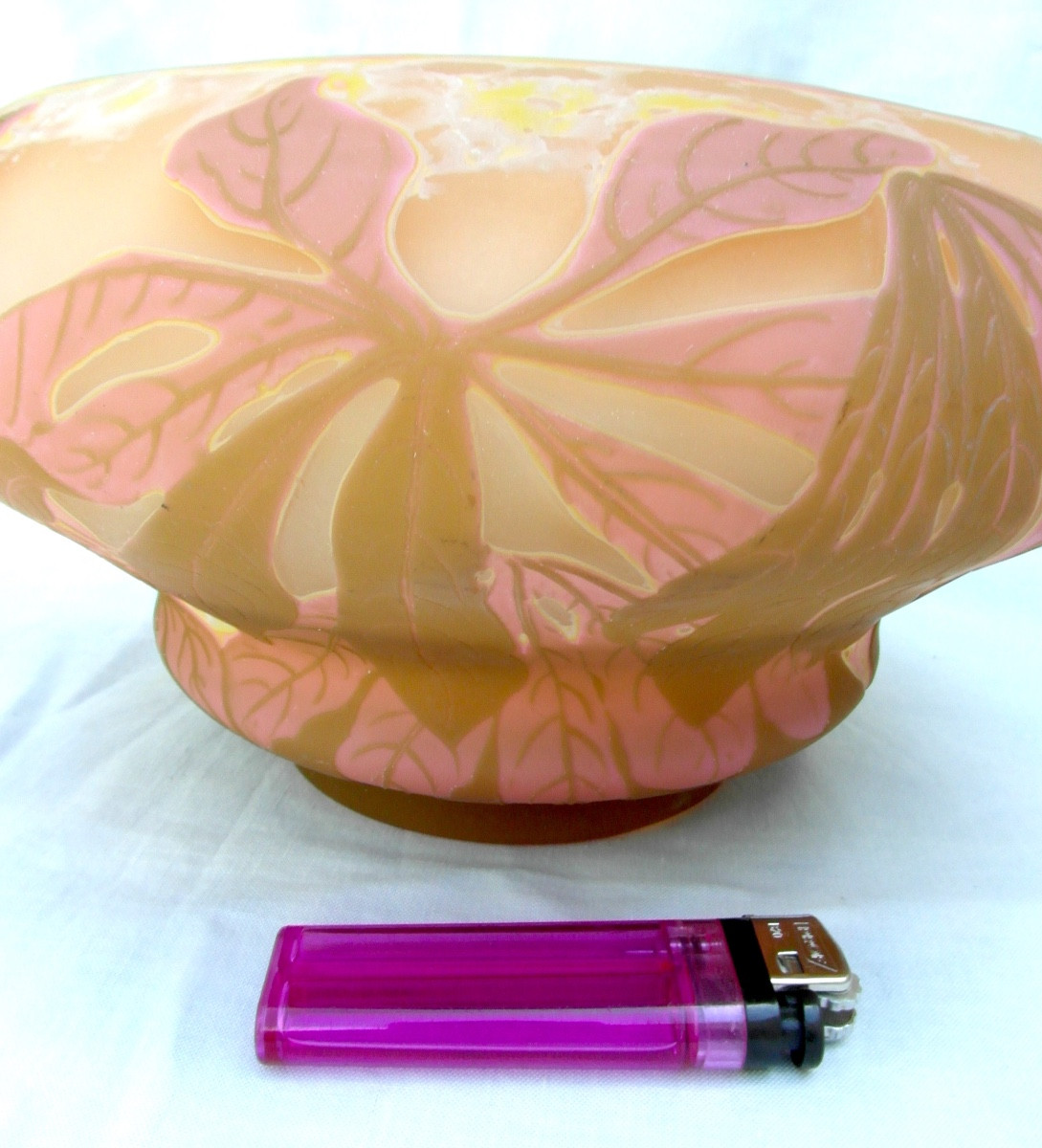Large vase gravé (4 couches) aux marronniers par Gallé, rares couleurs, vers 1900, era daum -photo-4