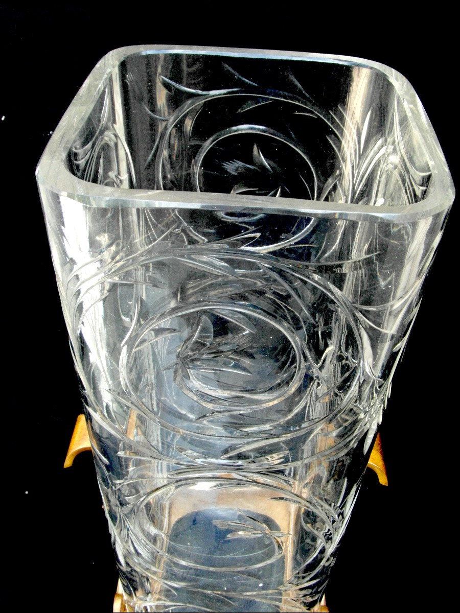 Grand vase baccarat monture bronze pour l'escalier de cristal, vers 1880, era DAUM GALLE -photo-4