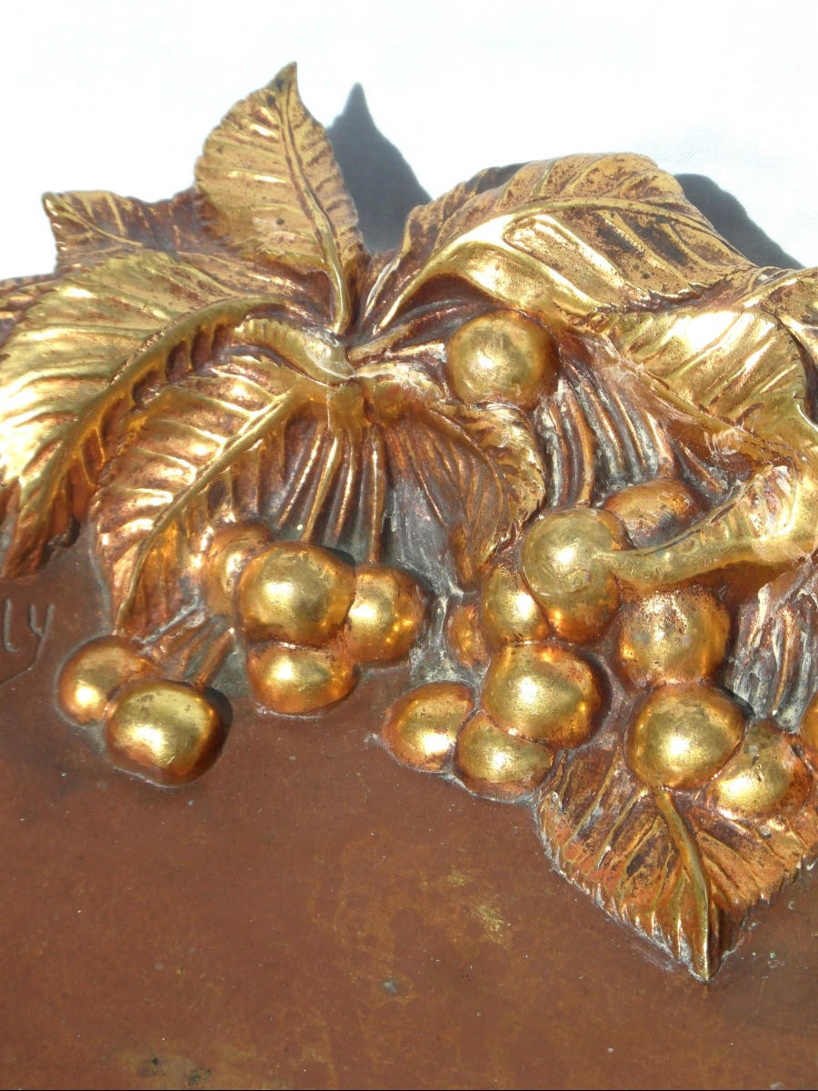 Art-nouveau Cup In Bronze 2 Patinas -photo-4