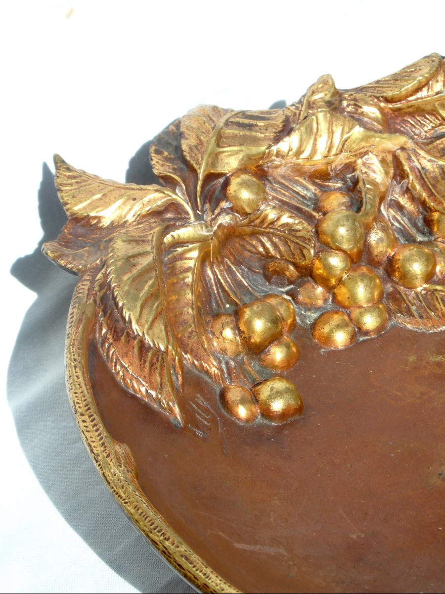 Art-nouveau Cup In Bronze 2 Patinas -photo-1
