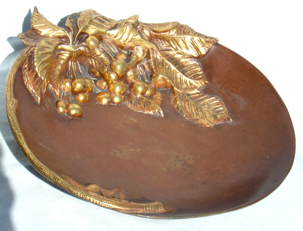 Art-nouveau Cup In Bronze 2 Patinas -photo-2