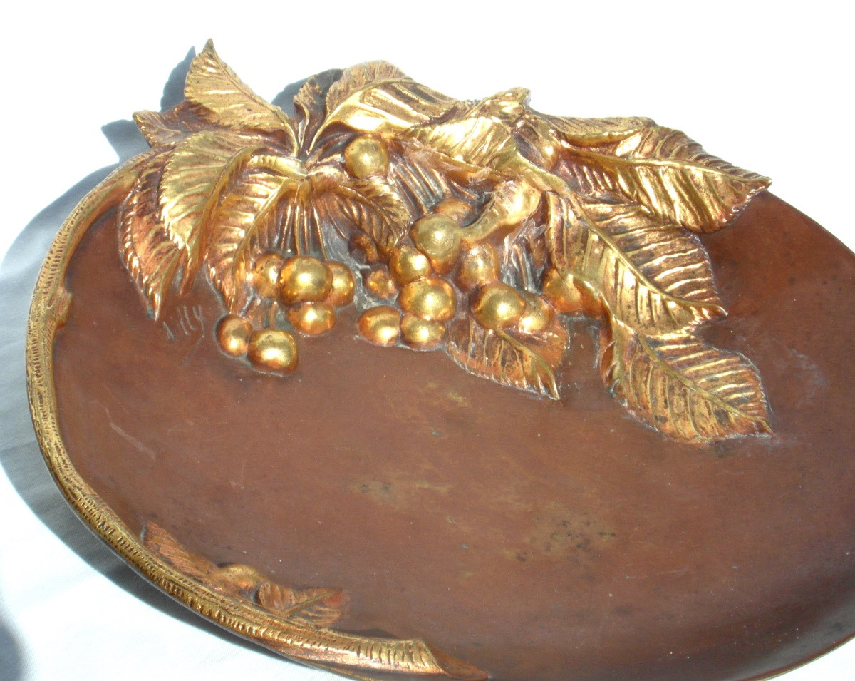Art-nouveau Cup In Bronze 2 Patinas -photo-3