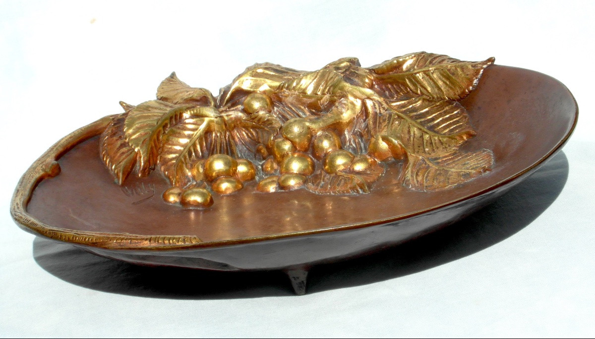 Art-nouveau Cup In Bronze 2 Patinas -photo-4