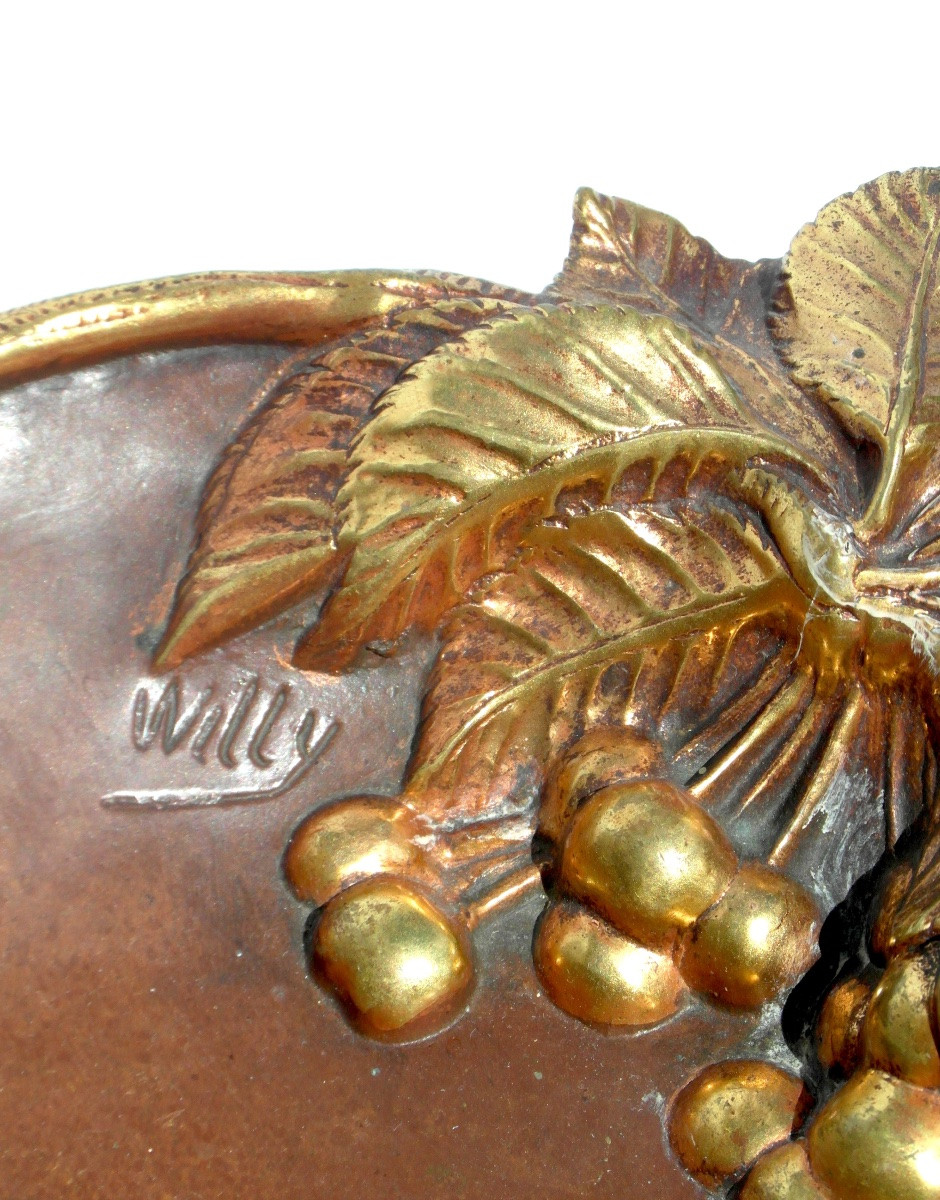 Art-nouveau Cup In Bronze 2 Patinas -photo-5
