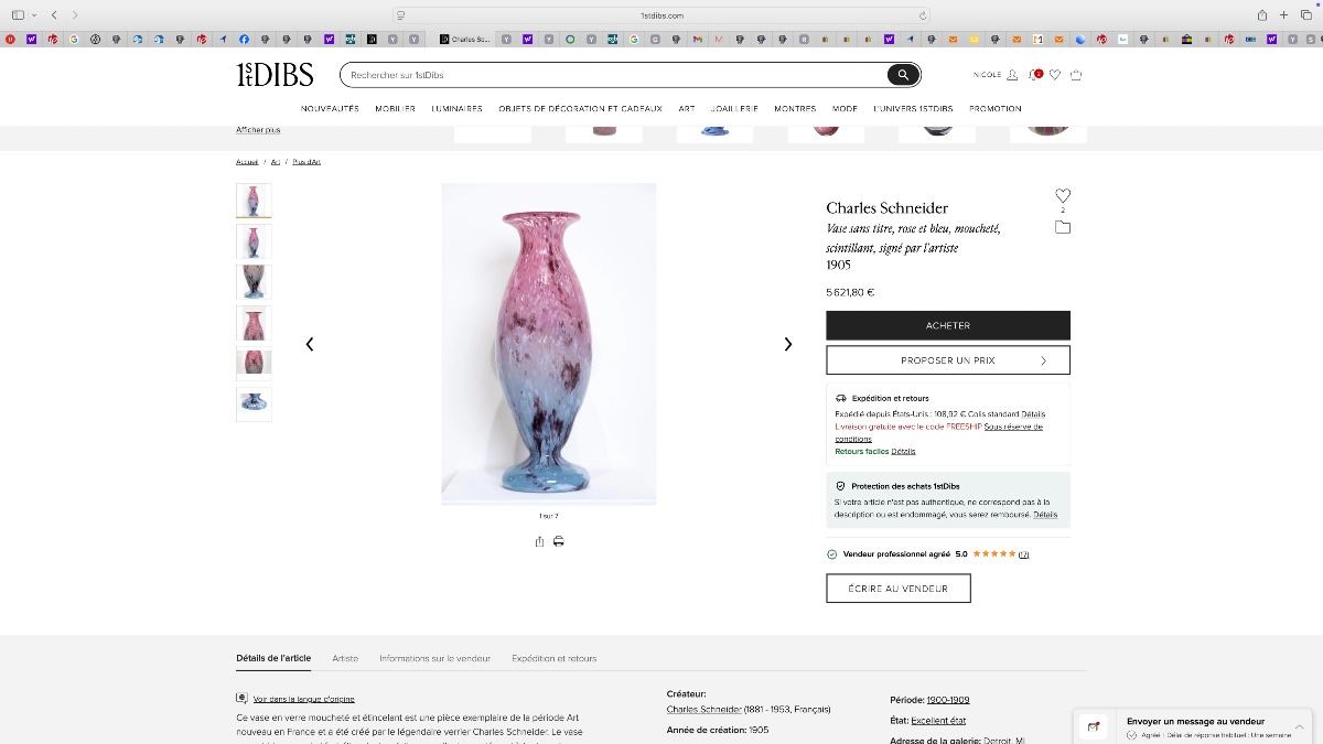 Grand vase art-déco en verre de Jade par Schneider, parfait, era daum Galle 1920-photo-6