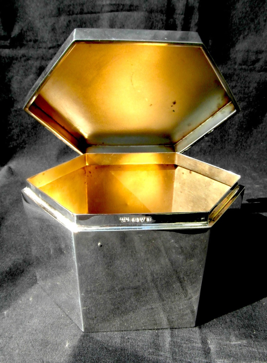  Boite à Thé Art-déco En Argent Massif , Par W.horovitz, Era 1920 Jensen Puiforcat-photo-4