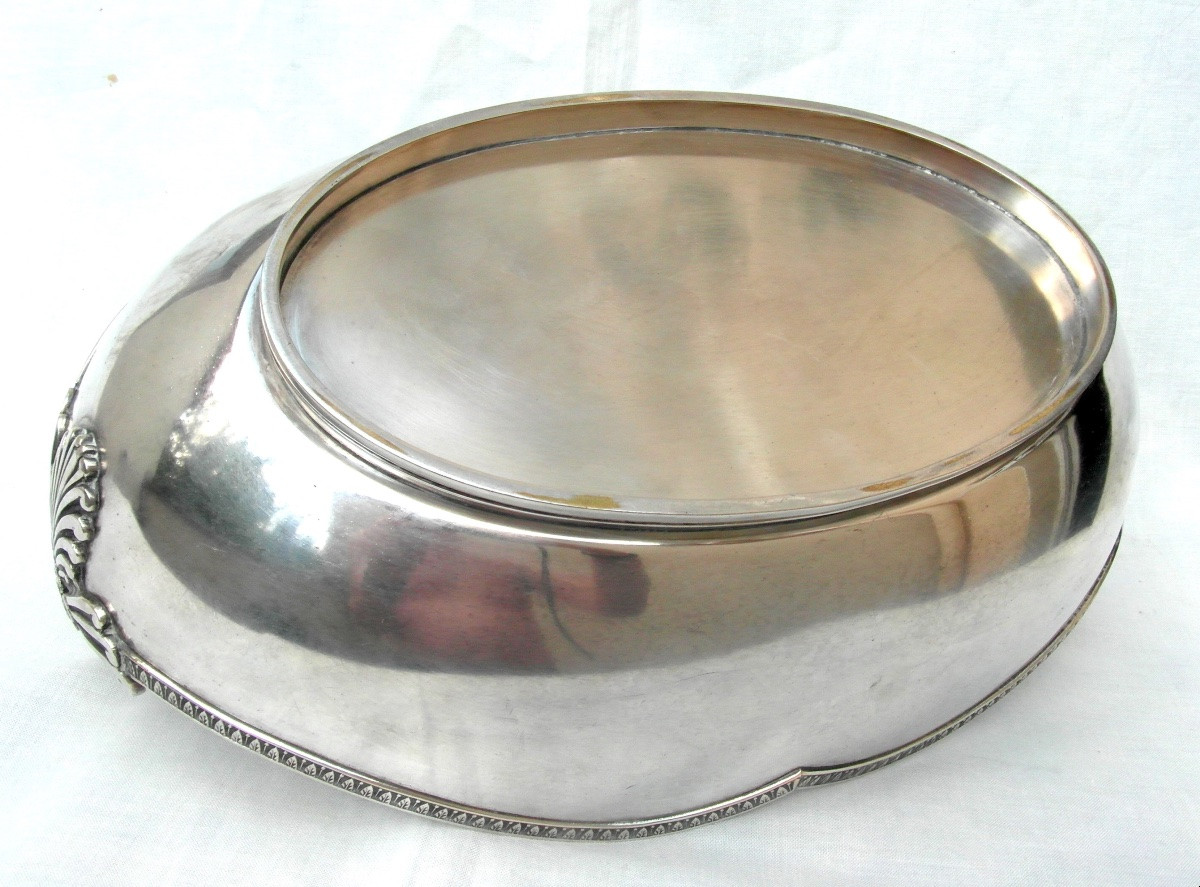 Coupe ou centre de table  aux aigles en metal argenté , napoleon III, 1860-1880, era christofle-photo-8