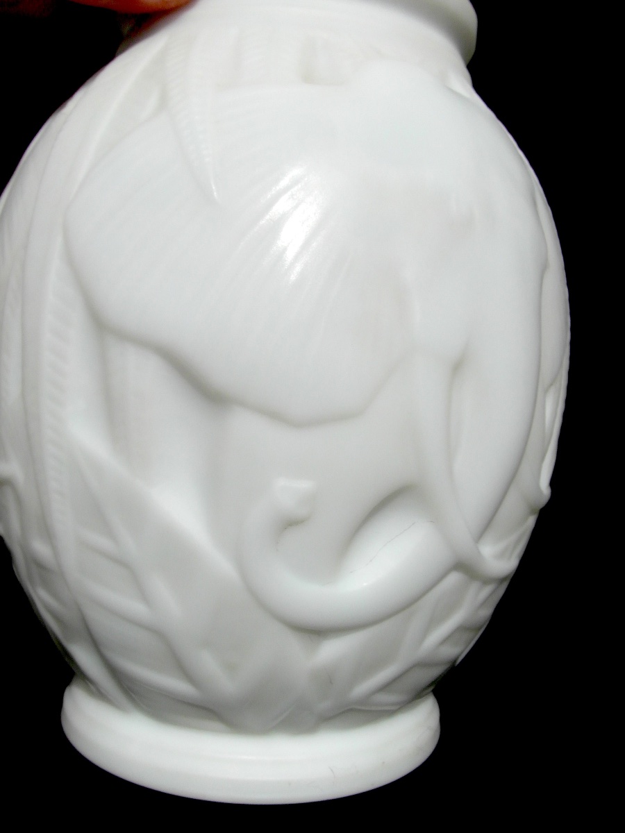 Art-deco Elephant Vase By Pierre d'Avesn, Daum Galle Era 1930-photo-3