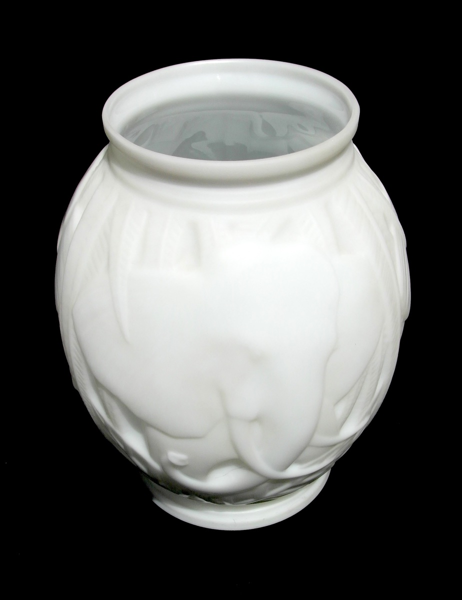 Art-deco Elephant Vase By Pierre d'Avesn, Daum Galle Era 1930-photo-1