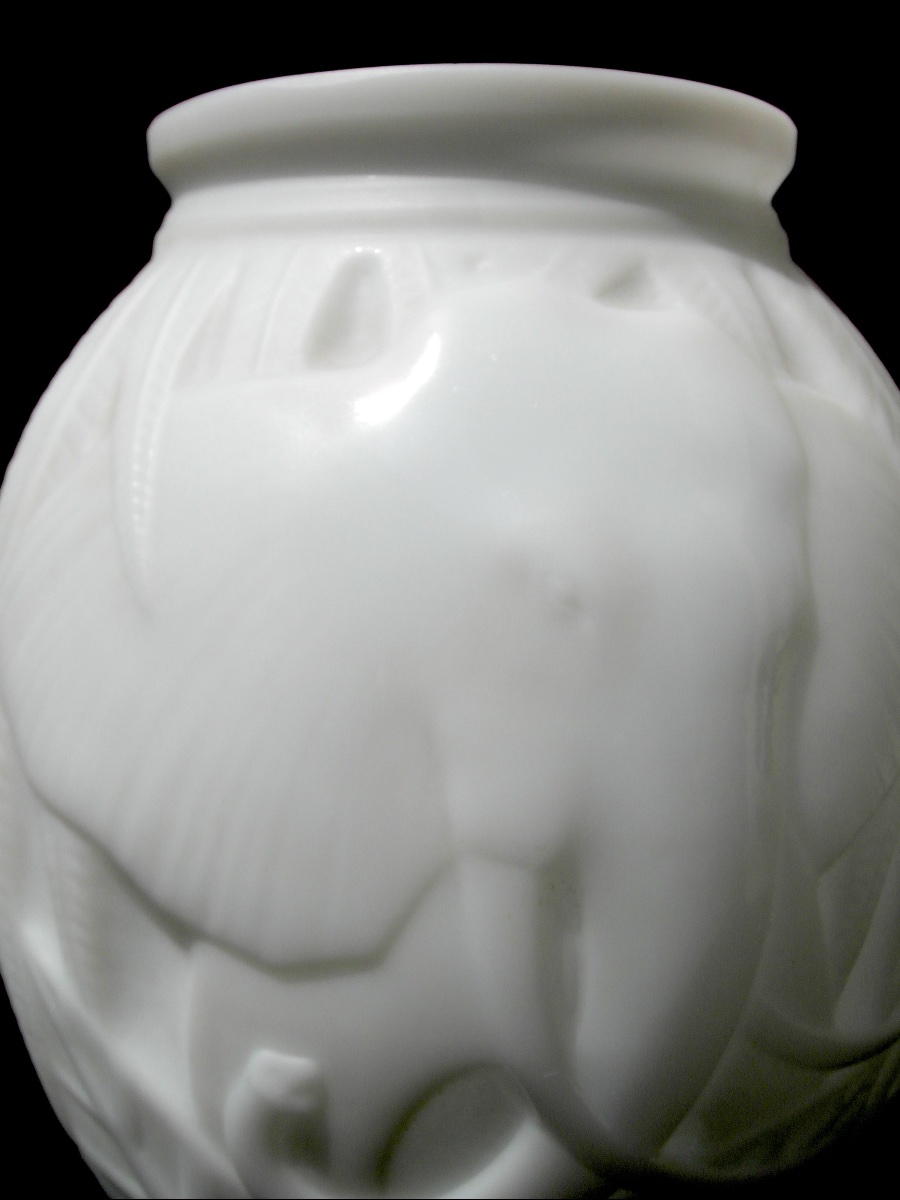 Art-deco Elephant Vase By Pierre d'Avesn, Daum Galle Era 1930-photo-2