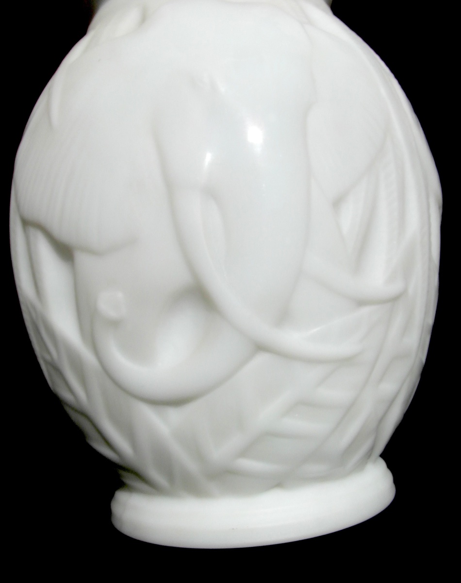 Art-deco Elephant Vase By Pierre d'Avesn, Daum Galle Era 1930-photo-3