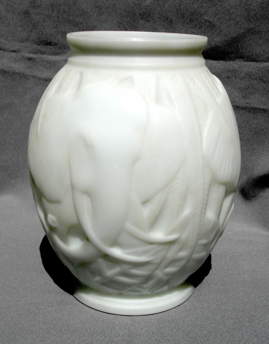 Art-deco Elephant Vase By Pierre d'Avesn, Daum Galle Era 1930-photo-5