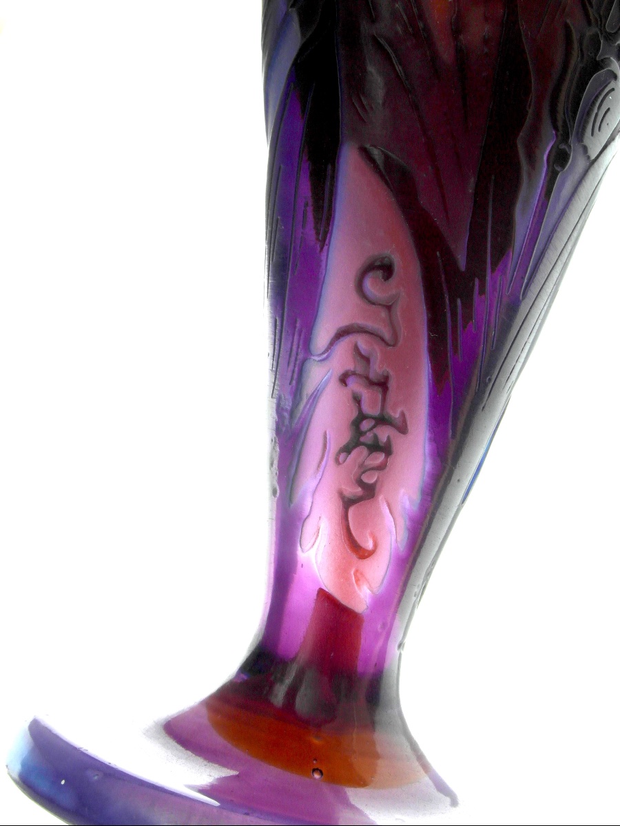 1900 Lily Of The Valley Vase By Gallé, Perfect, Daum Art-nouveau Era-photo-4