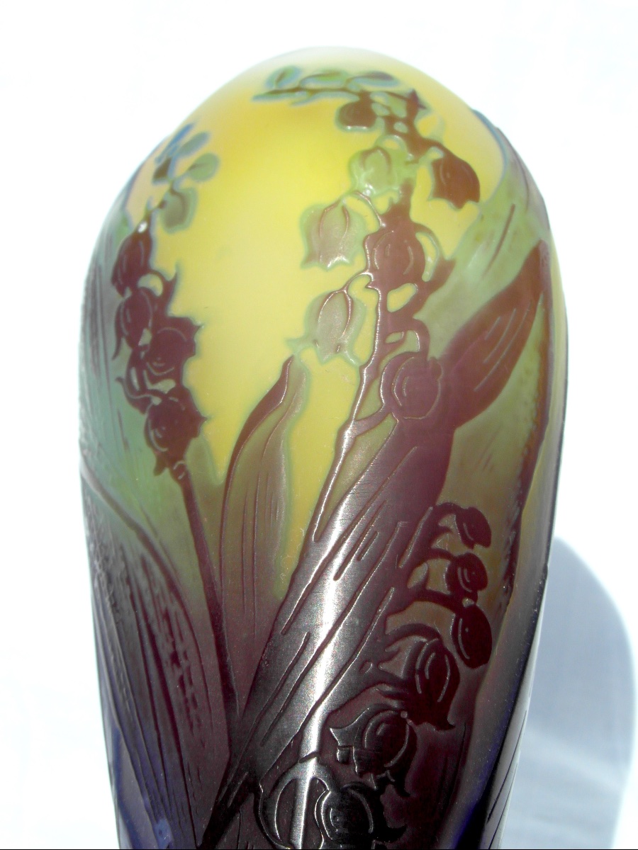 1900 Lily Of The Valley Vase By Gallé, Perfect, Daum Art-nouveau Era