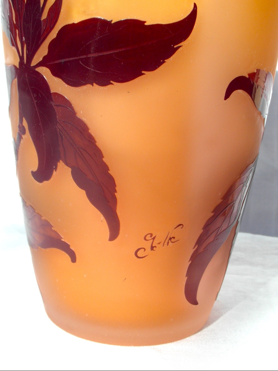Vase 1900 Galle With Flowers And Plum Tree Buds, Perfect, Era Daum Art-nouveau-photo-5