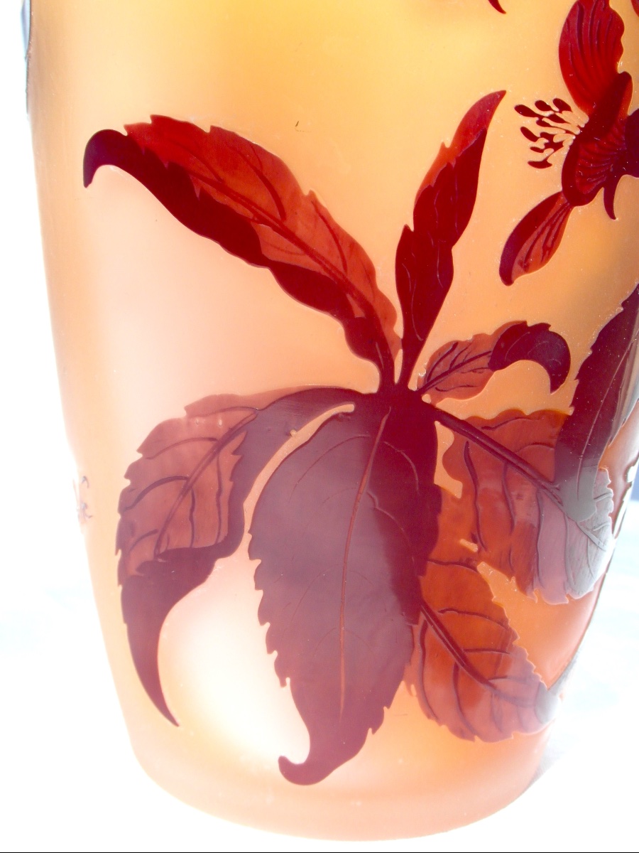 Vase 1900 Galle With Flowers And Plum Tree Buds, Perfect, Era Daum Art-nouveau-photo-7