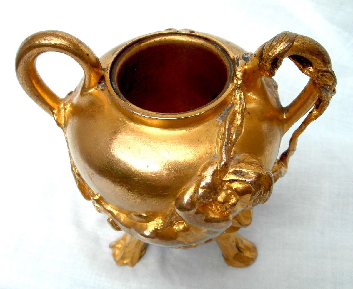 Art-nouveau Vase With Cherub Clinging To A Liane By E. Barrias , Barbedienne Foundryman-photo-3