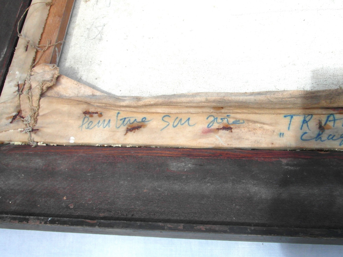 Oil On Silk "chagrin D"amour" By Mara Tran Long, 1977, Signed -photo-8