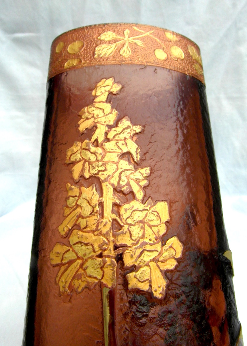 Vase 1900 à décor de marronniers gravés à l'acide, era legras daum galle-photo-5