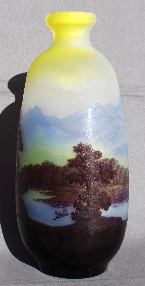 Large Vase, 1900 By émile Gallé, Décor Told "vosgien", Perfect, Era Daum Art-nouveau-photo-3