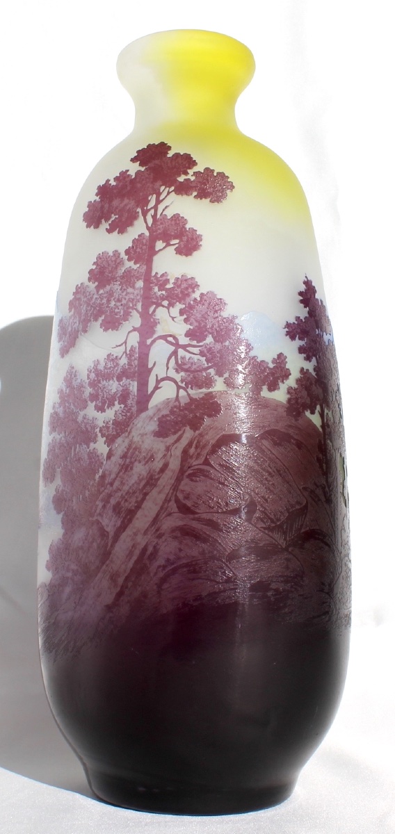 Large Vase, 1900 By émile Gallé, Décor Told "vosgien", Perfect, Era Daum Art-nouveau-photo-2