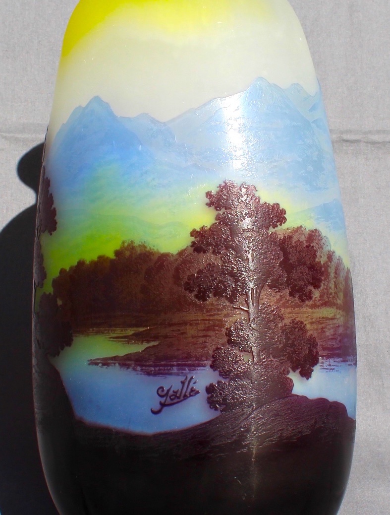 Large Vase, 1900 By émile Gallé, Décor Told "vosgien", Perfect, Era Daum Art-nouveau