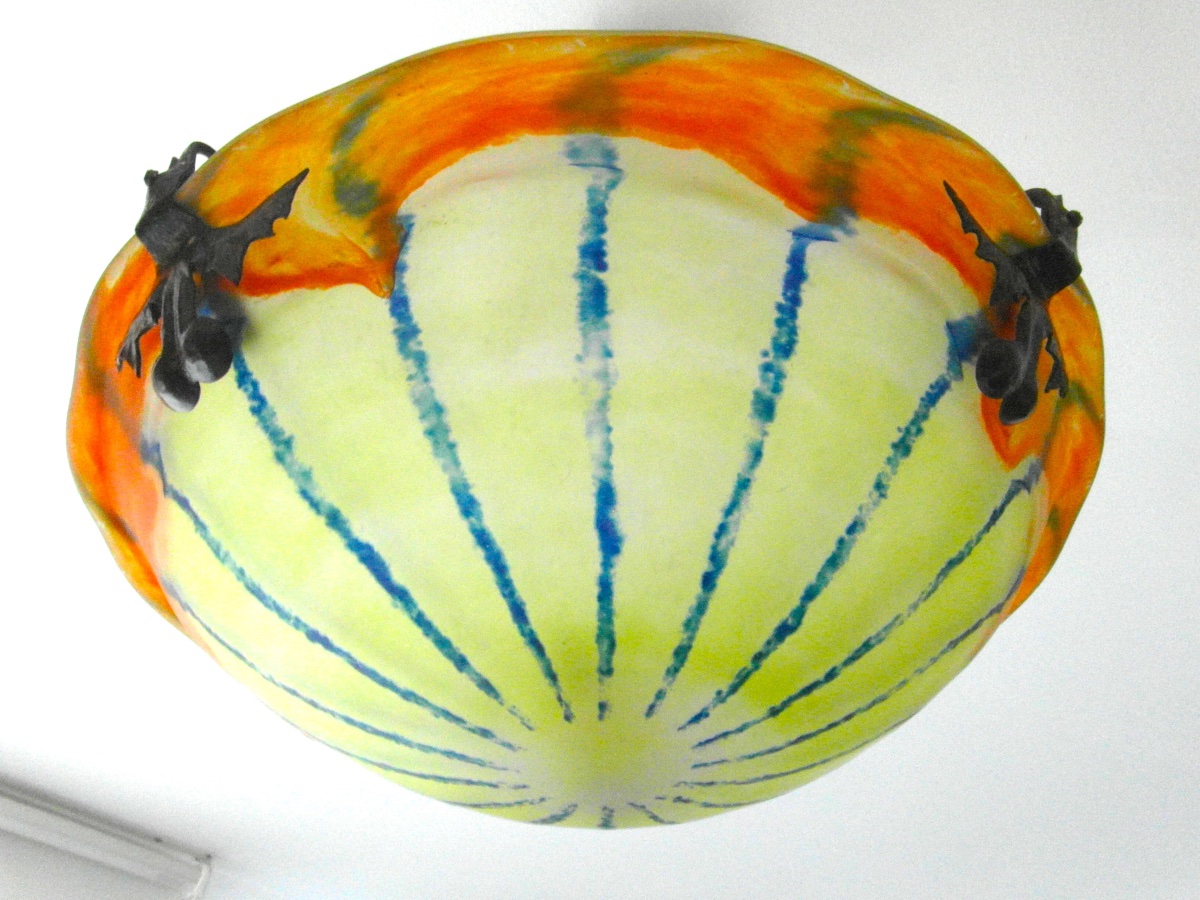 Art Deco Chandelier By Schneider, Layered And Threaded, Era Daum Galle, 1920-photo-1