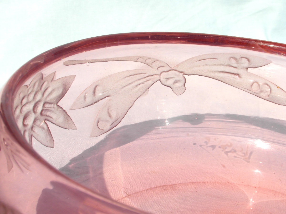 Engraved Legras Art Deco Goblet, -photo-4