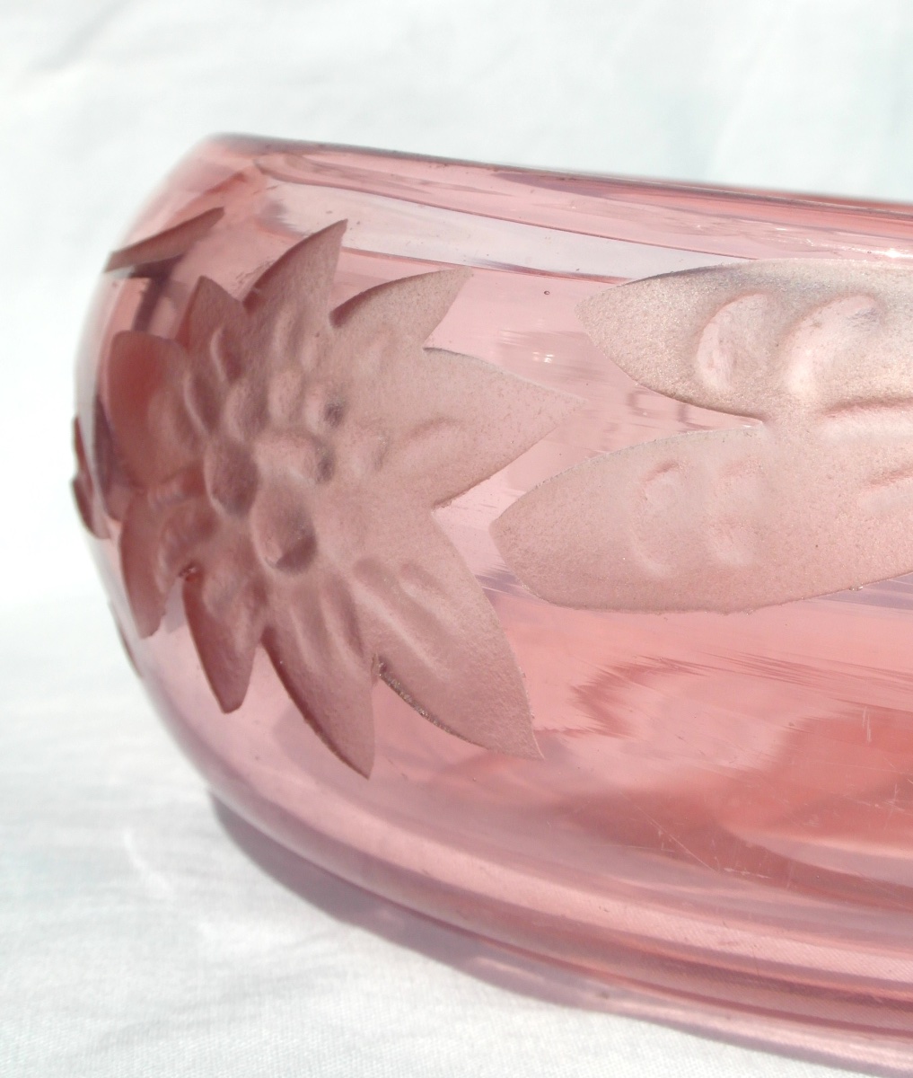 Engraved Legras Art Deco Goblet, -photo-2