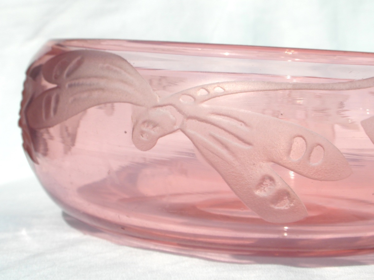 Engraved Legras Art Deco Goblet, -photo-3