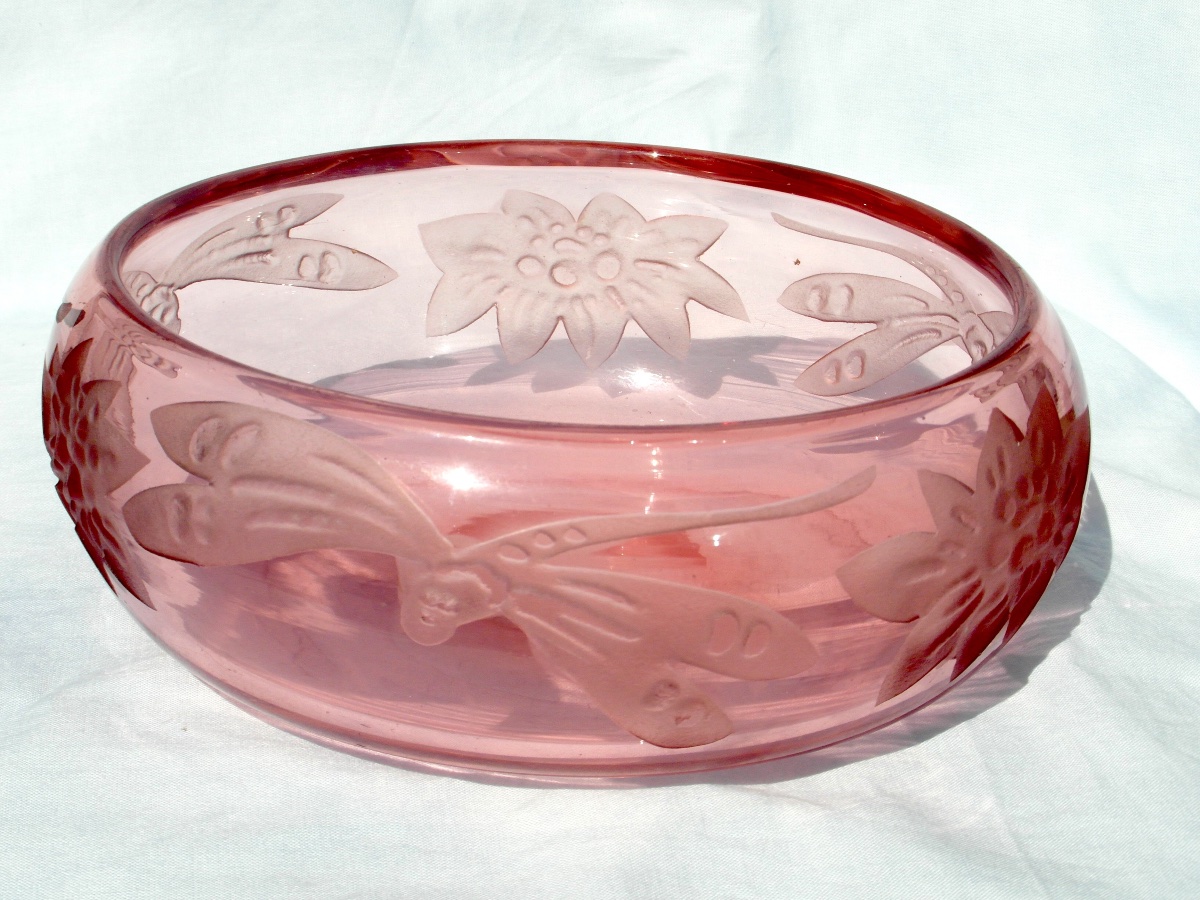Engraved Legras Art Deco Goblet, 