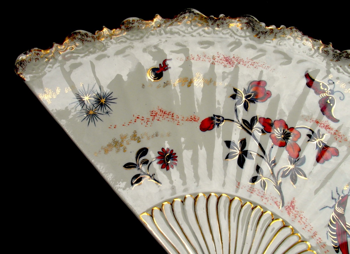 Grande coupe art-nouveau japonisante en KG Lunéville 40 cm, vers 1890, parfaite, era Galle daum-photo-4