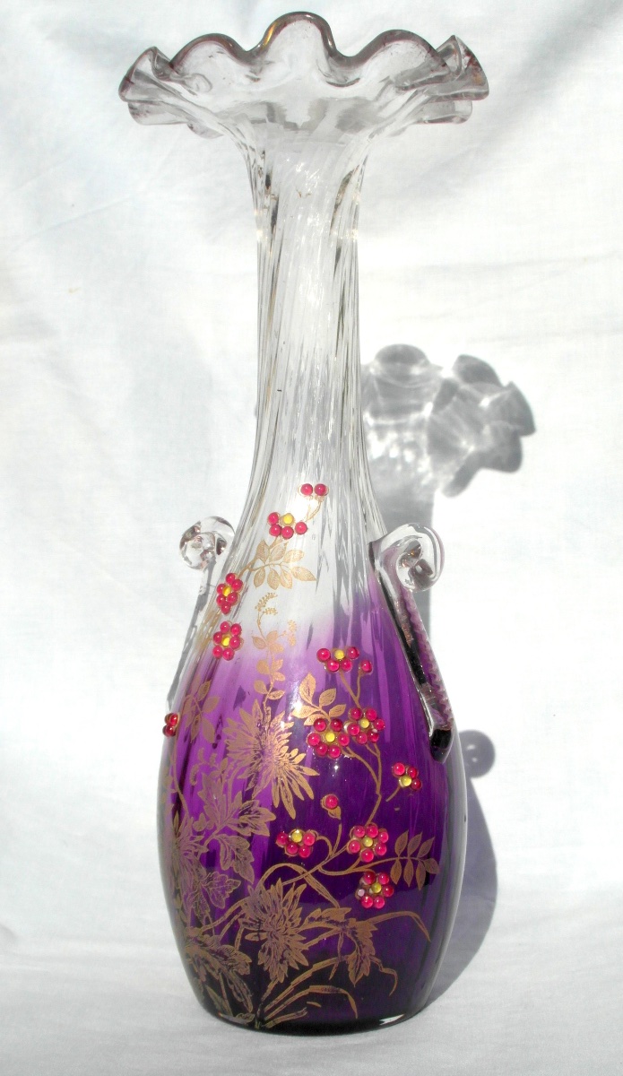 Original Legras Vase With Daisies And Embellishments, Circa 1900, Daum-galle Era-photo-2