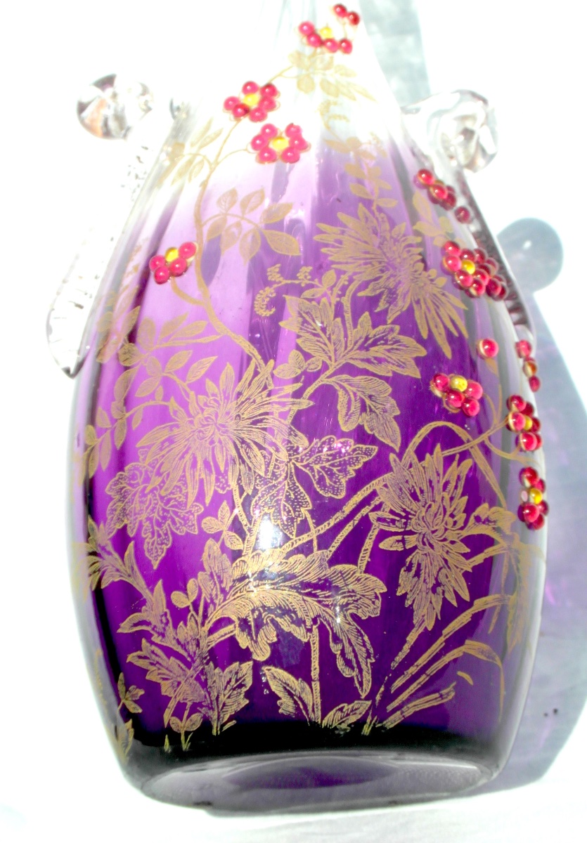 Original Legras Vase With Daisies And Embellishments, Circa 1900, Daum-galle Era-photo-2