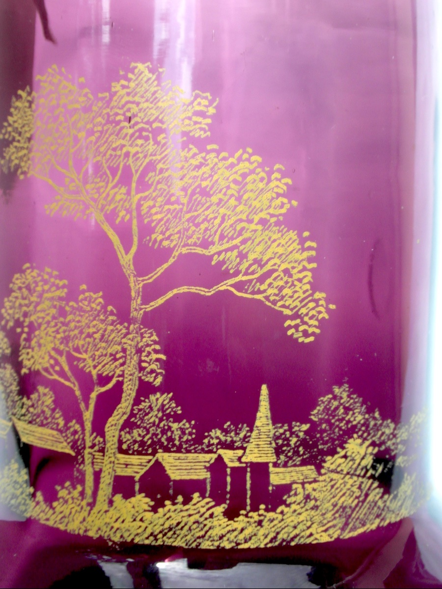 Vase 1900 Legras à décor d'un avion Monoplan, era dam galle art-Nouveau-photo-4