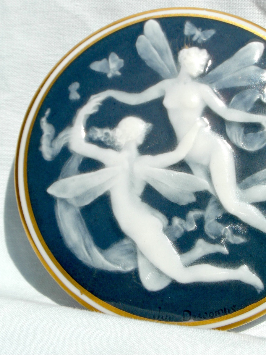 Boite " la danse des fées" par M. Chaufriasse,  Joe Descomps sculpteur, double signature.-photo-2
