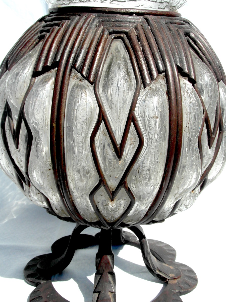 Important vase Art-déco Daum Et Majorelle, Parfait, 37 Cm, 10 Kilos, Era Galle 1920-photo-3