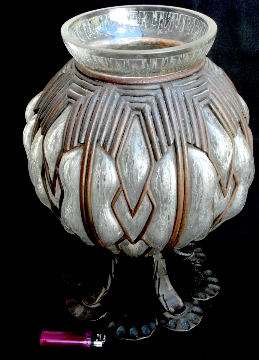 Important vase Art-déco Daum Et Majorelle, Parfait, 37 Cm, 10 Kilos, Era Galle 1920-photo-1