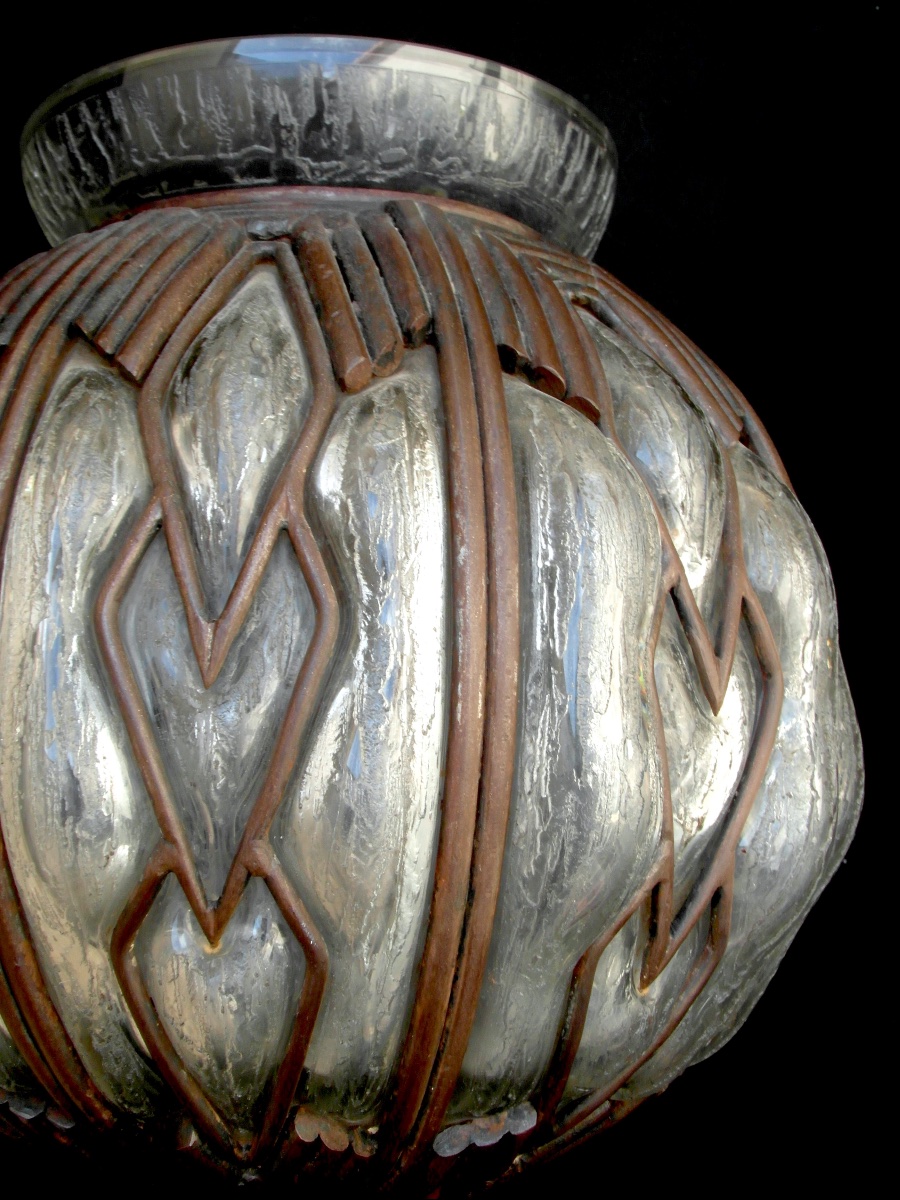 Important vase Art-déco Daum Et Majorelle, Parfait, 37 Cm, 10 Kilos, Era Galle 1920