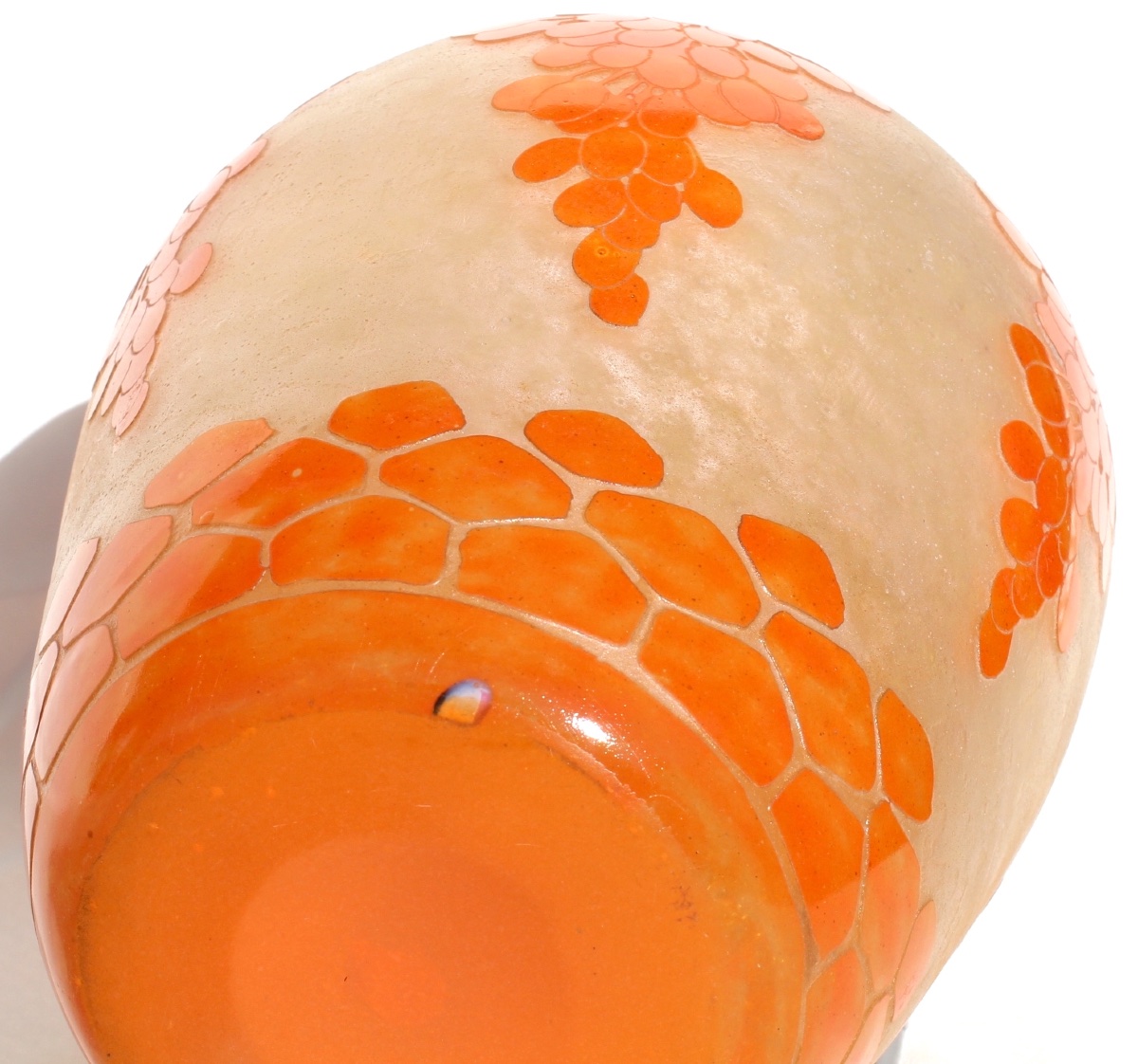 Large Art Deco Vase By Schneider Le Verre Français, "date Palms" Design, Era Daum Galle, 1920-photo-2