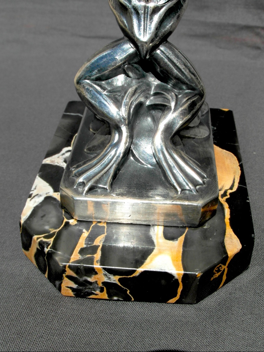 Pair Of Art Deco Bookends With Frog Motifs By Frécourt, Era Daum Marionnet, 1920-photo-7