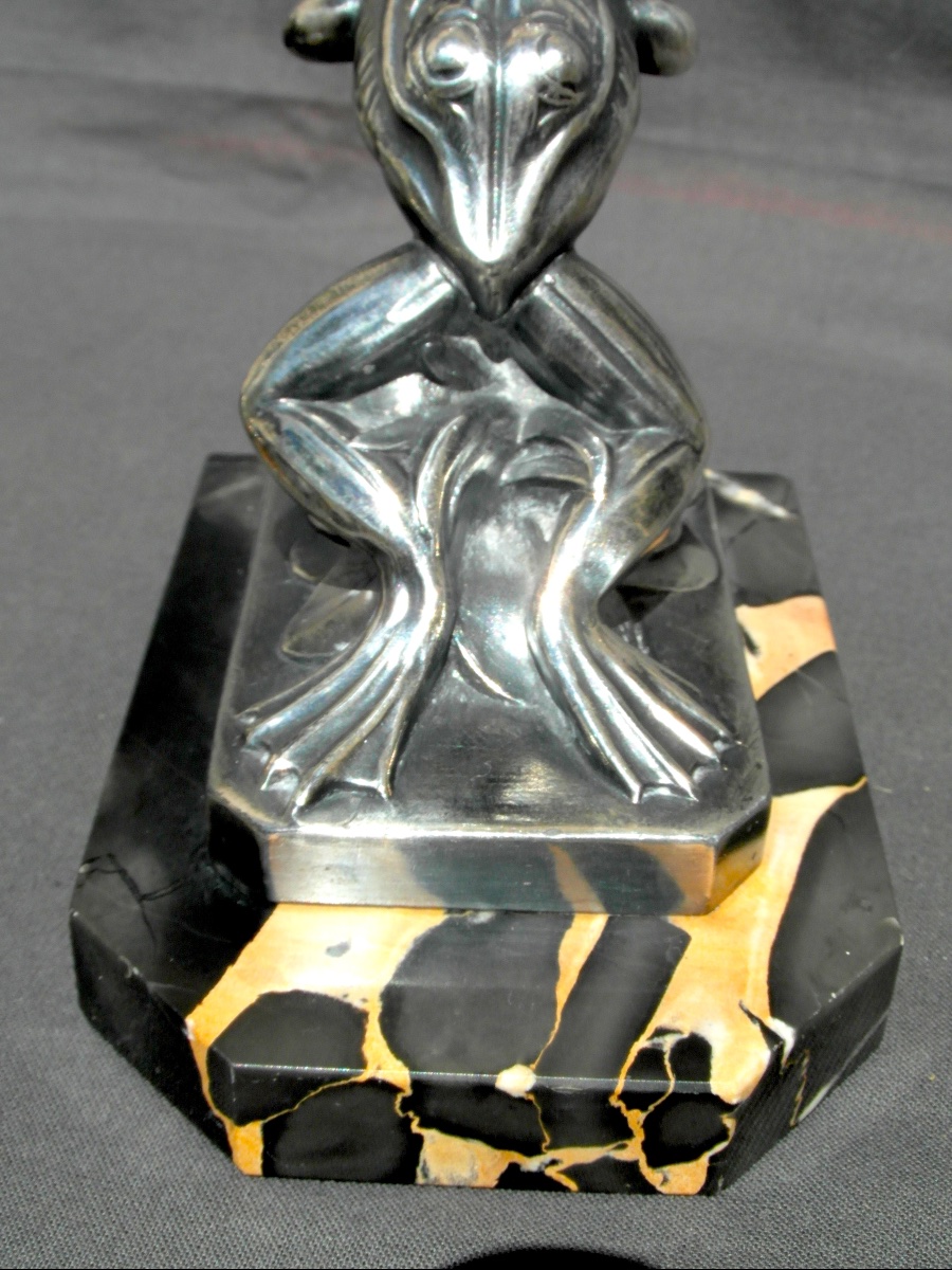 Pair Of Art Deco Bookends With Frog Motifs By Frécourt, Era Daum Marionnet, 1920-photo-8