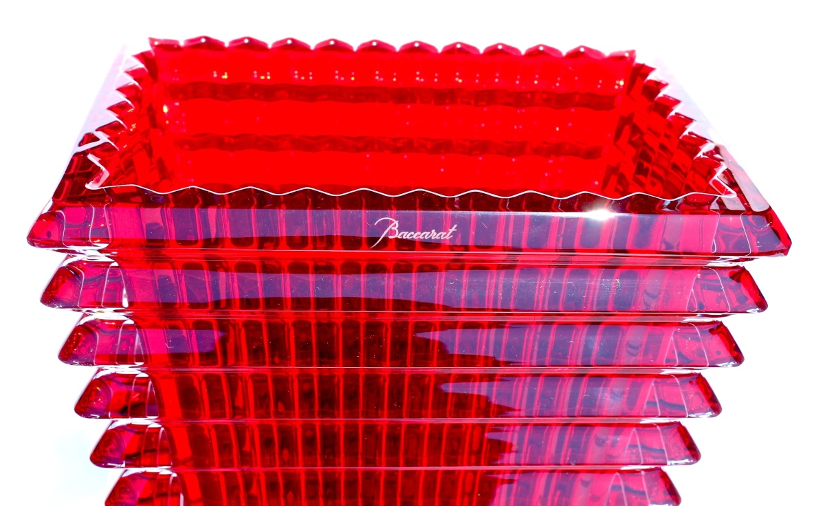 Red Baccarat "eye" Vase, Large 30 Cm Model, In Perfect Condition, 5.6 Kg, Formerly Daum Lalique -photo-2